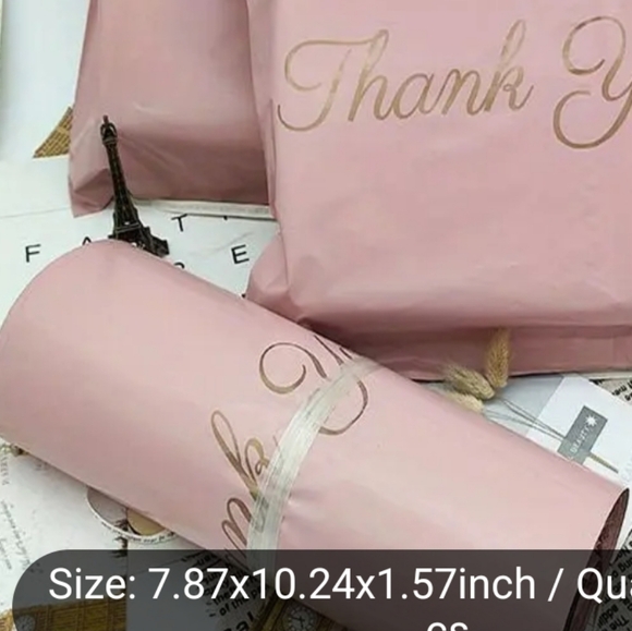Pink THANK YOU Polymailer Waterproof Tearproof Mailing Bags Small Qty 25hp🔥🔥🔥 - Picture 4 of 6